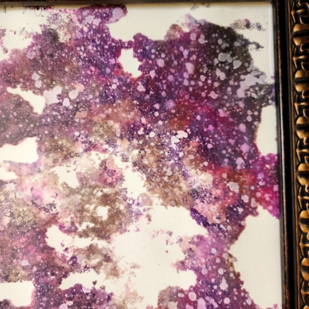 HANDCRAFTED Antique Bronze Frame Painting HANDPAINTED Abstract Art Wall Decor - Picture 4 of 16